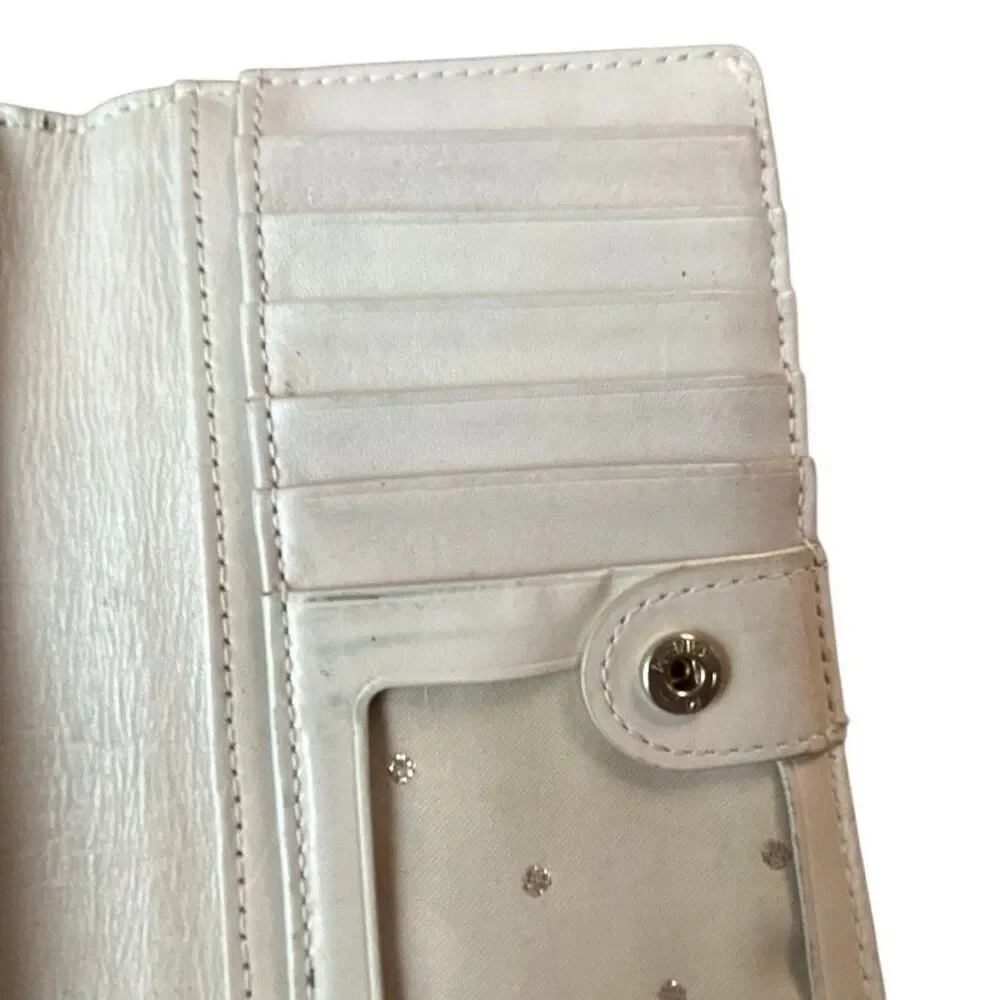 Kate Spade Green Ostrich Embossed Leather Continental Wallet Preowned